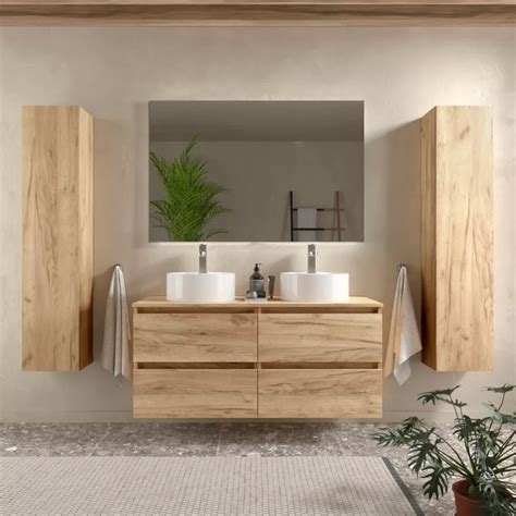 Mobile Bagno Portalavabo Cm Rovere Africa Con Cassetti E Specchio