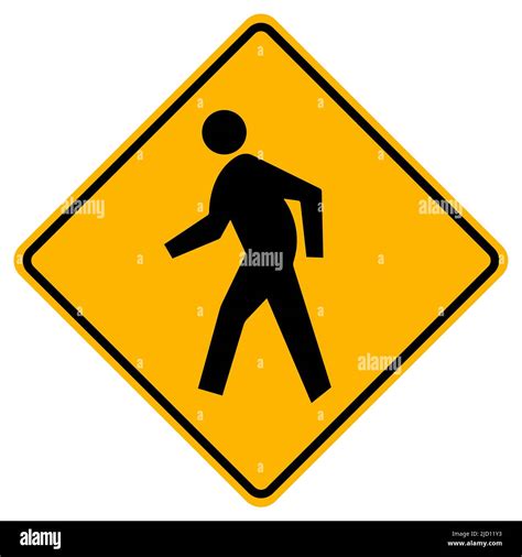 Pedestrian Crossing Traffic Road Symbol Sign Isolate On White