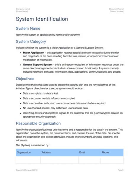 Security Plan Templates Apple Templates Forms Checklists For Ms