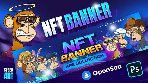 Nft Banner Design For Opensea In Photoshop Cc Speed Art Youtube