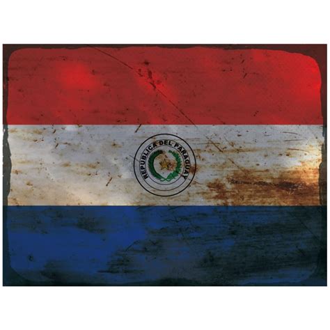 National Flagge Im Vintage Design Paraguay Flag Of Paraguay