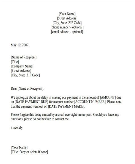 Apologize Late Payment Letter Letter Template Word Letter Templates