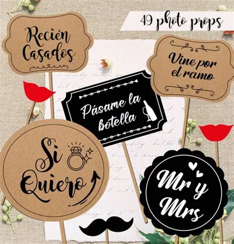 Photo Props Imprimible Carteles Para Foto Casamiento Boda En Venta En