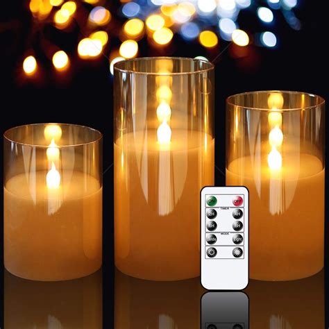 Amazon Genswin Gold Glass Battery Operated Flameless Led Candles