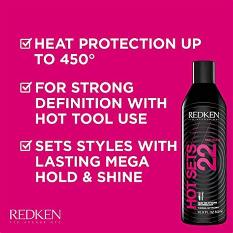 Redken Hot Sets 22 Thermal Setting Mist For All Hair Types Protects Against Heat Damage