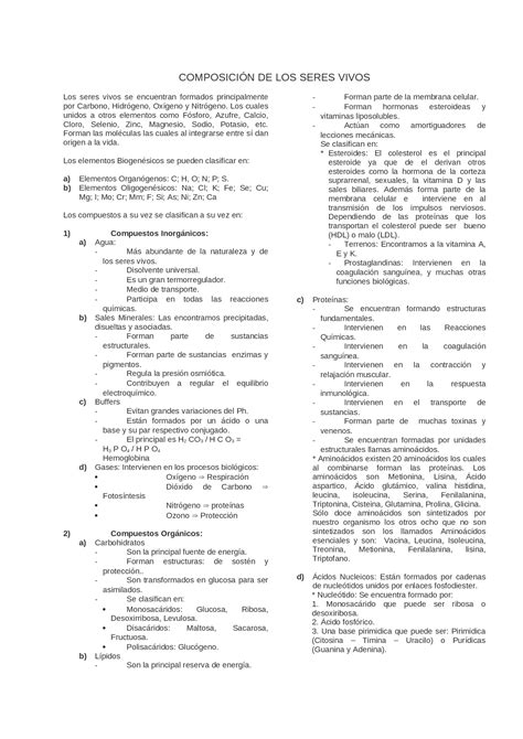 Doc Sesion 01 Biologia Composicion Quimica De Los Seres Vivos