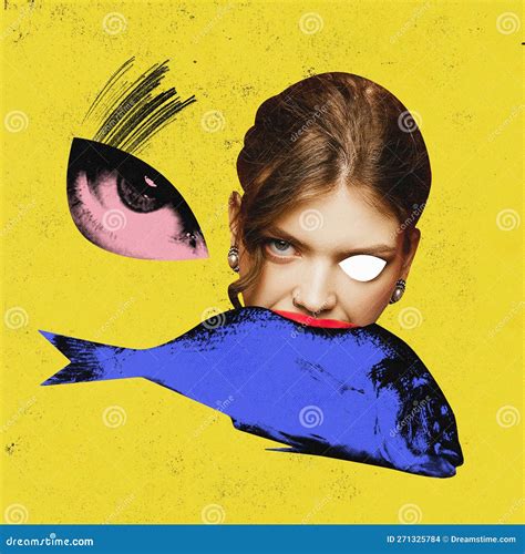 Contemporary Art Collage Concept Of Weird People Pop Art Creativity