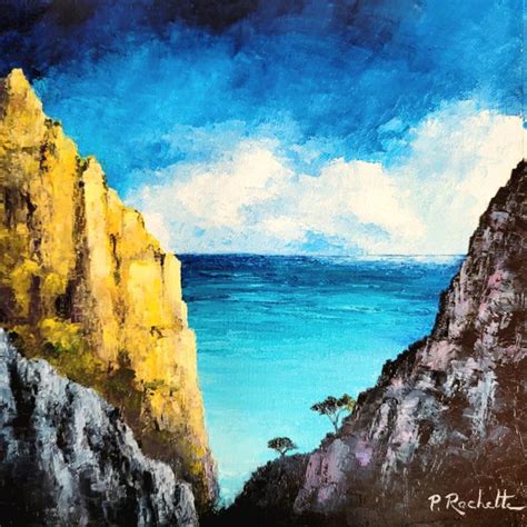 Painting Les Calanques by Rochette Patrice Carré d artistes