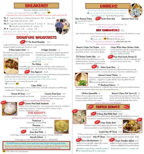 Keys Cafe Bakery Menu In Woodbury Minnesota Usa