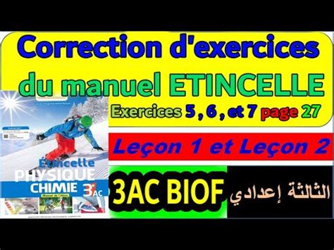 Correction Des Exercices Et Page Du Manuel Etincelle Le On