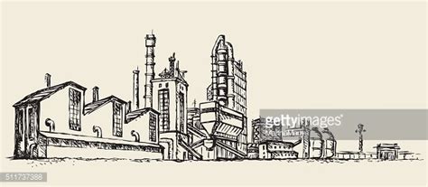 Large Factory. Vector Sketch Stock Clipart | Royalty-Free | FreeImages