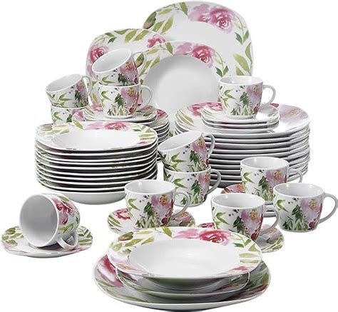 Veweet Ashley Pcs Service De Table Porcelaine Pcs Assiette Plate