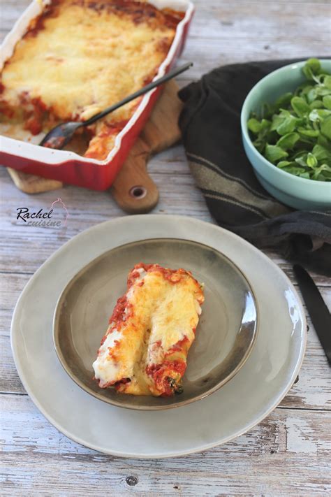 Cannellonis ricotta épinards à la sauce tomates Rachel Cuisine