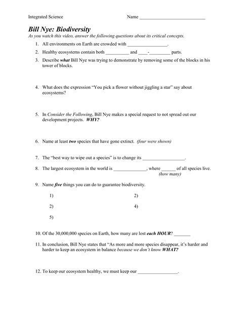 Bill Nye Electricity Worksheet | Bill nye, Education templates, Science ...