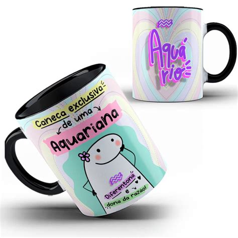 Caneca Color Flork Exclusiva Signo Aquário Aquariana 232 Elo7