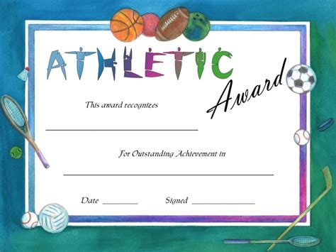 Athletic Sports Certificate Template Free Word And Pdf Templates