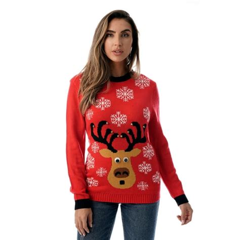 Followme Womens Ugly Christmas Sweater Sweaters For Women Red