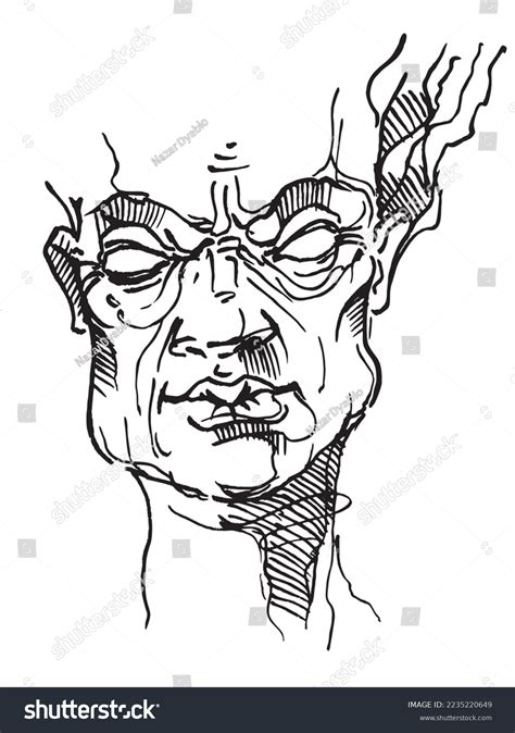 Male Portrait Line Drawing Mans Face Stock Vector Royalty Free 2235220649 Shutterstock