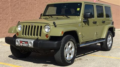 2013 Jeep Wrangler Unlimited Sahara 4wd Commando Green Paint Alloy