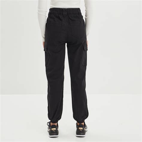 Pantalon Cargo Taille Haute Noir Femme La Halle