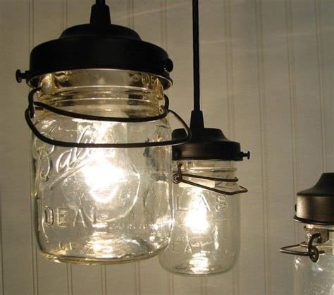 PAIR Vintage Clear Canning Jar CHANDELIER LIGHTS Created For Etsy