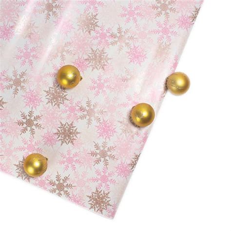 Pink Snowflake Christmas Gift Wrapping Paper Roll 8m Partyrama