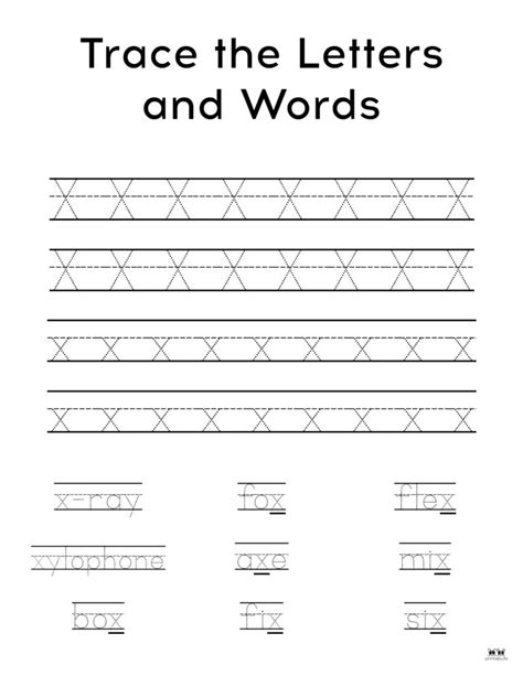 Letter X Worksheets - 50 FREE Printables | Printabulls