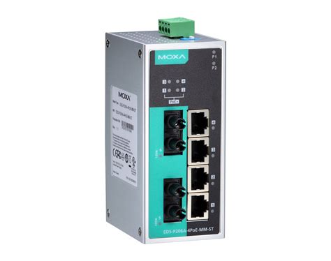 Moxa EDS P206A 4PoE MM ST T Industrial Ethernet Switches