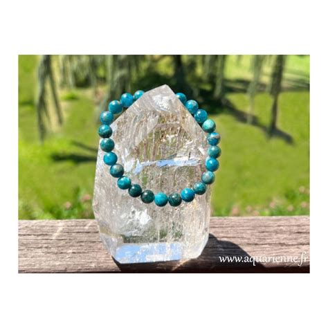 Bracelet Apatite Bleue Pierres Boules 8 Mm Aquarienne Fr