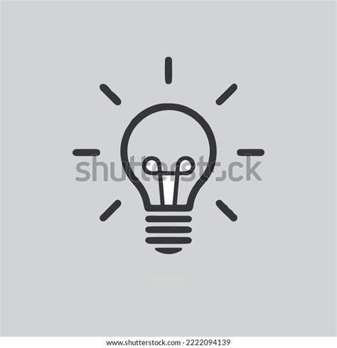 Vector Illustration Line Silhouette Light Bulb Stock Vector Royalty Free 2222094139 Shutterstock