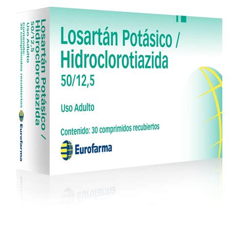 Losartan Hidroclorotiazida 50 Mg125 Mg 30 Comprimidos Recubiertos