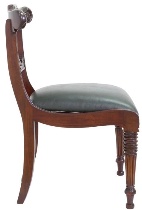 Casa Padrino Luxury Art Nouveau Mahogany Dining Room Chair With Genuine