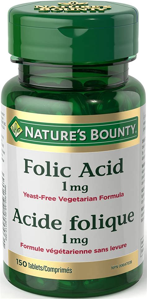 Natures Bounty Folic Acid 1 Mg 150 Tablets Packaging May