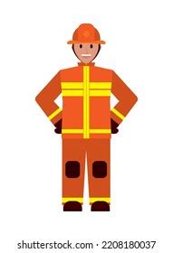 Cartoon Fireman Icon On White Background Stock Vector (Royalty Free ...