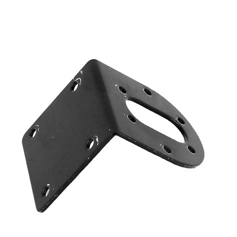 Black 90 Degree Metal Mounting Plate Bracket For 37mm Dc Speed Reducer