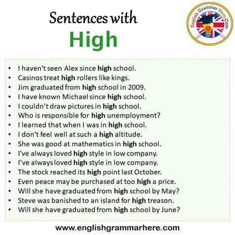 Sentences With High High In A Sentence In English Sentences For High