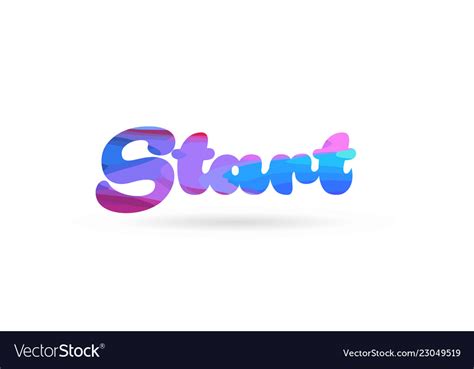 Start Pink Blue Color Word Text Logo Icon Vector Image