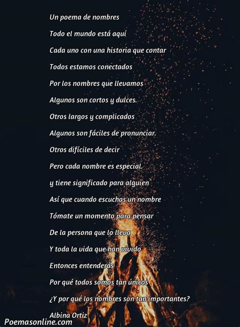 Cinco Poemas De Nombres Poemas Online