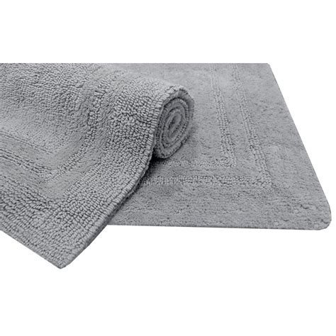 Allen Roth 34 In X 20 In Light Gray Cotton Bath Mat At