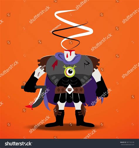 Cute Halloween Ghost Headless Cartoon Vector Stock Vector (Royalty Free ...