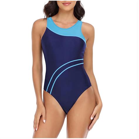 Ersazi Womens One Piece Swimsuits New Fashion Splicing Swimsuit Casual