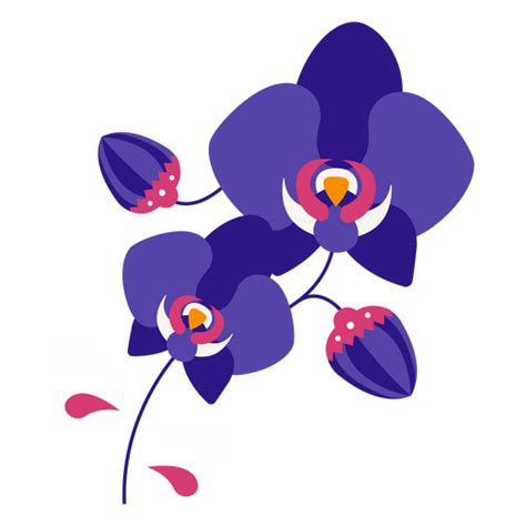 Design Png E Svg De Orquídeas Planas Roxas Para Camisetas