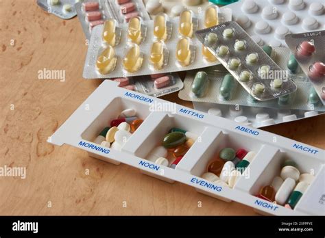 Medicine Box And Many Medicines Stock Photo Alamy