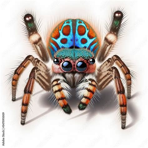 Maratus volans, a member of the Salticidae family and the Maratus genus ...