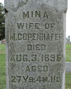 Minnie Mina Brockmann Copenhafer 1871 1898 Memorial Find A Grave