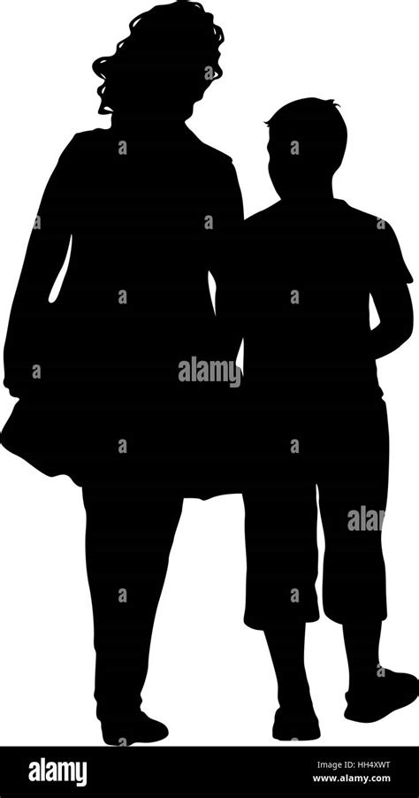 Black silhouettes Family on white background. Vector illustration Stock Vector Image & Art - Alamy