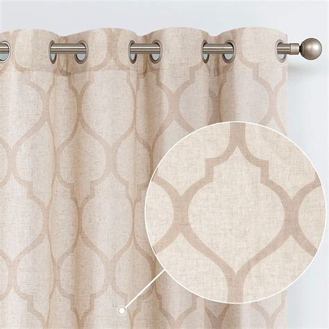 Amazon Jinchan Linen Textured Curtains Moroccan Tile Printed