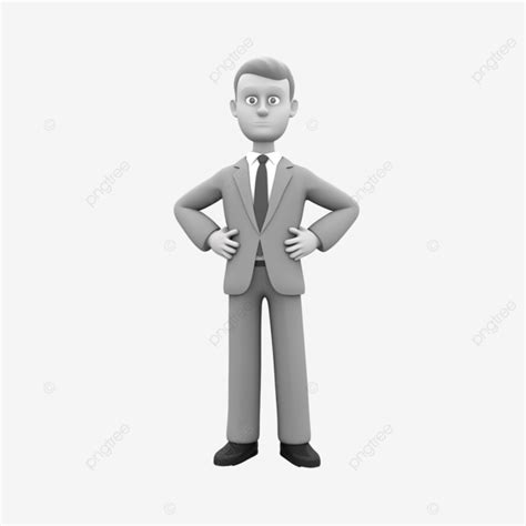 3d Businessman Standing Standing Crossed Hands Hands Png Transparent