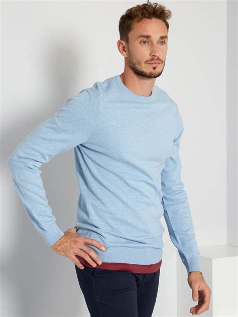 Pull col rond 1m90 Bleu pâle Kiabi 15 00