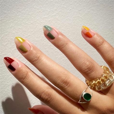 The Coolest Checkered Nail Art Designs Colorful Checkered Nails Design